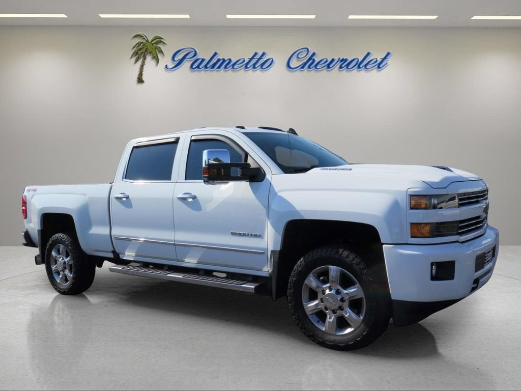 2019 Chevrolet Silverado 2500 HD LTZ in Summit White — front three-quarter view