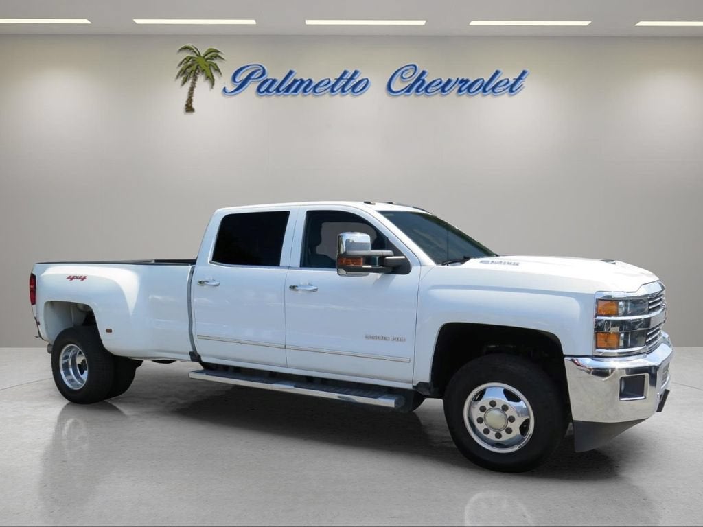 2017 Chevrolet Silverado 3500 HD LTZ in Summit White — front three-quarter view