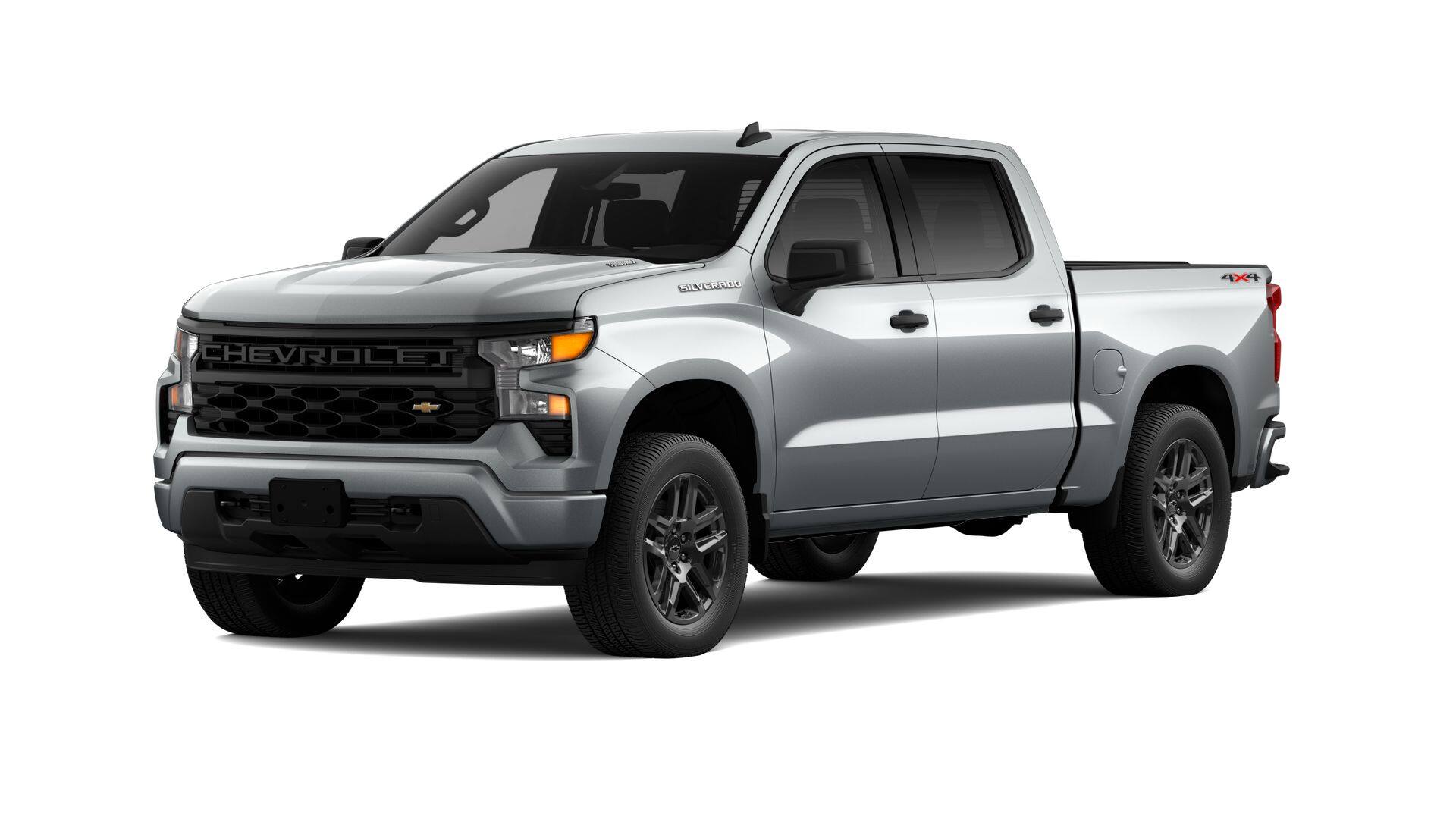 2026 Chevrolet Silverado 1500 Custom in Sterling Gray Metallic — front three-quarter view