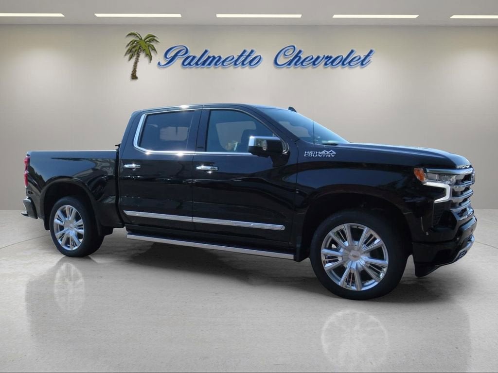 2026 Chevrolet Silverado 1500 High Country in Black — front three-quarter view