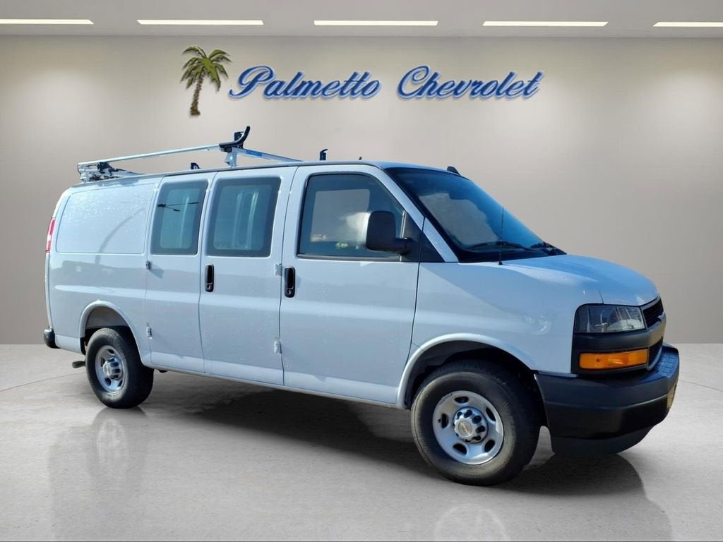 2025 Chevrolet Express Cargo WT in Summit White — front three-quarter view