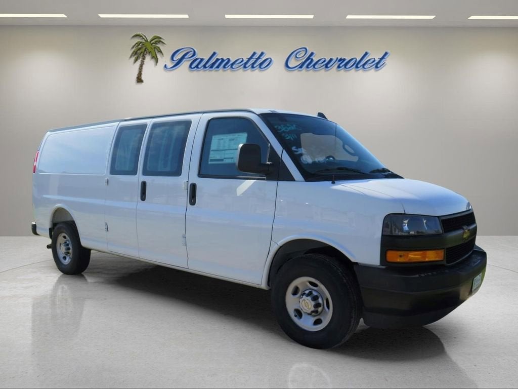 2026 Chevrolet Express Cargo WT in Summit White — front three-quarter view