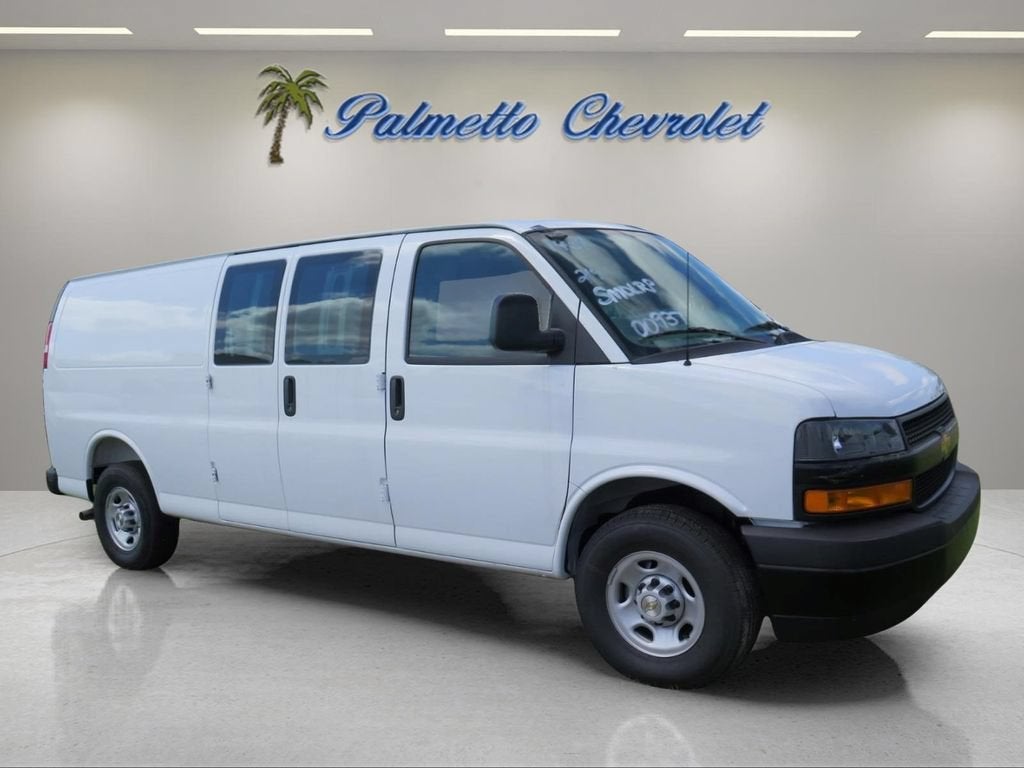 2026 Chevrolet Express Cargo WT in Summit White — front three-quarter view