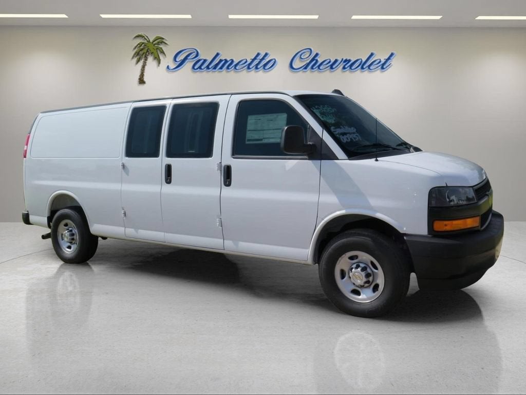 2026 Chevrolet Express Cargo WT in Summit White — front three-quarter view