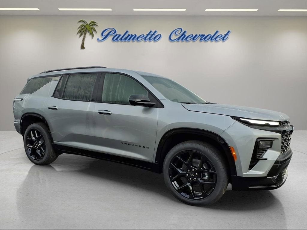 2026 Chevrolet Traverse RS in Sterling Gray Metallic — front three-quarter view