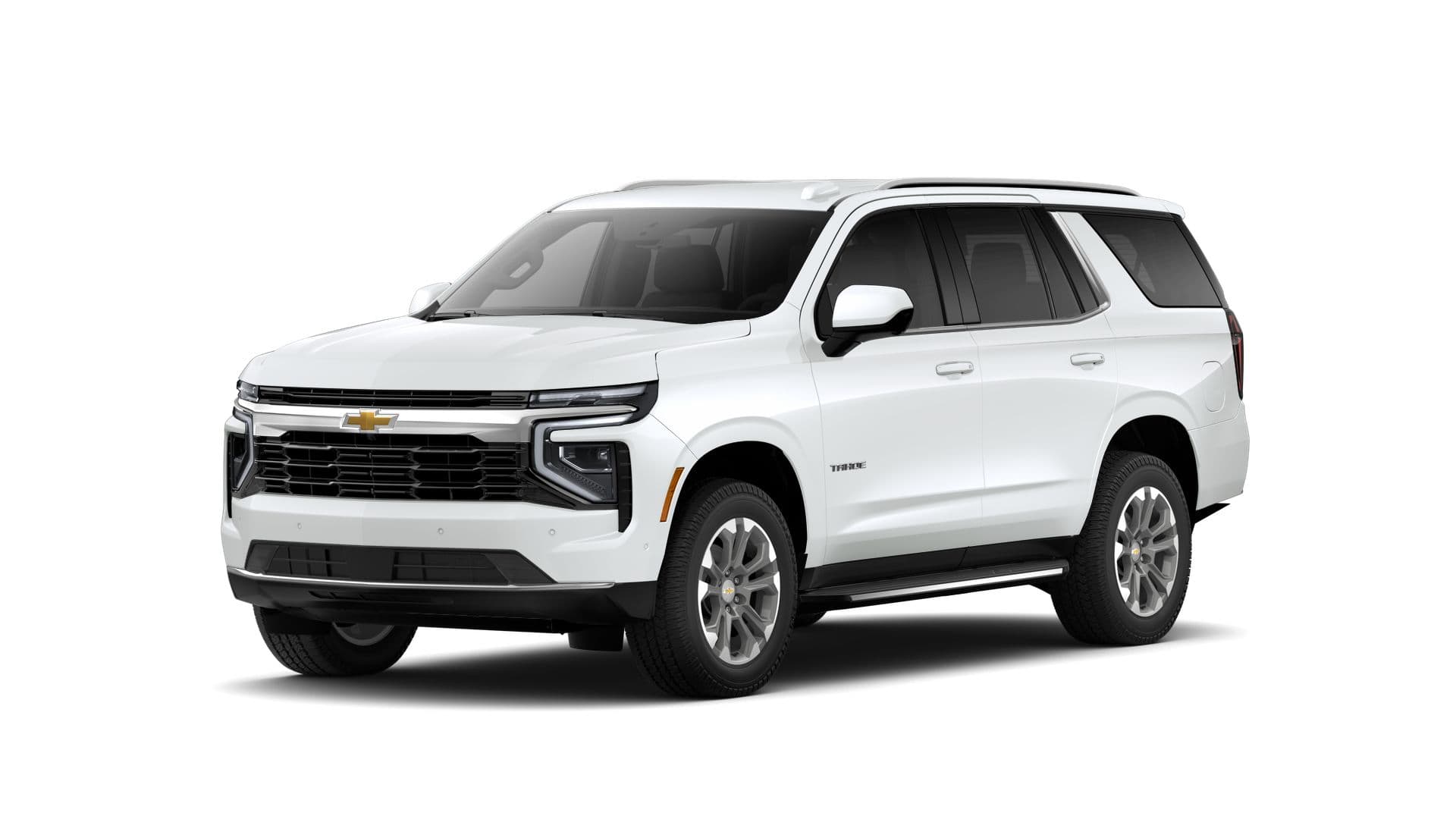 2026 Chevrolet Tahoe LS in Summit White — front three-quarter view