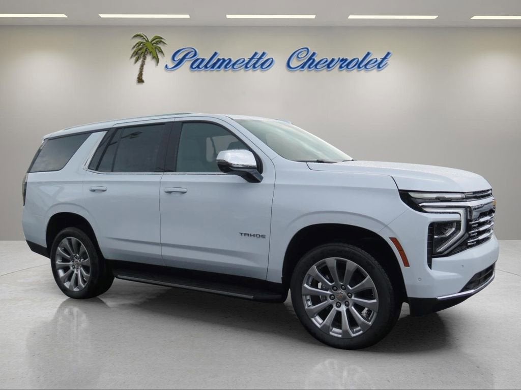 2026 Chevrolet Tahoe Premier in Polar White Tricoat — front three-quarter view