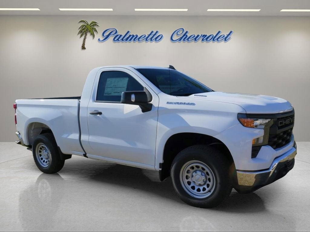2026 Chevrolet Silverado 1500 WT in Summit White — front three-quarter view