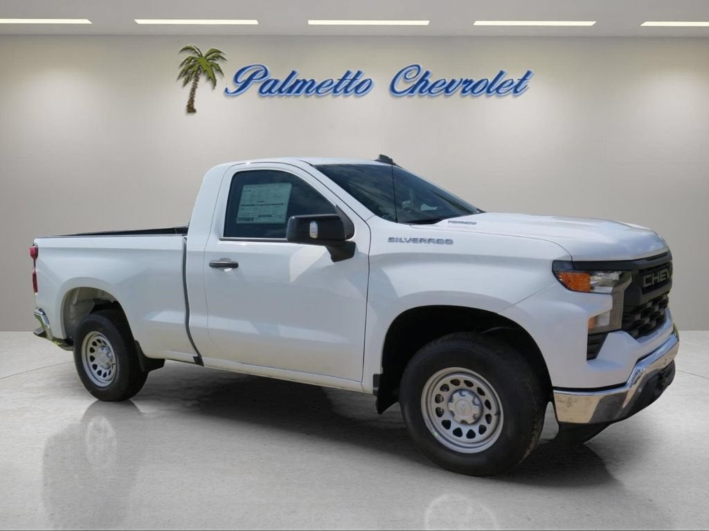 2026 Chevrolet Silverado 1500 WT in Summit White — front three-quarter view