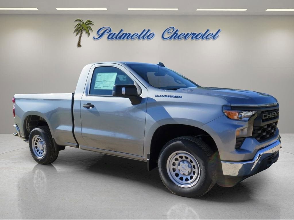 2026 Chevrolet Silverado 1500 WT in Sterling Gray Metallic — front three-quarter view
