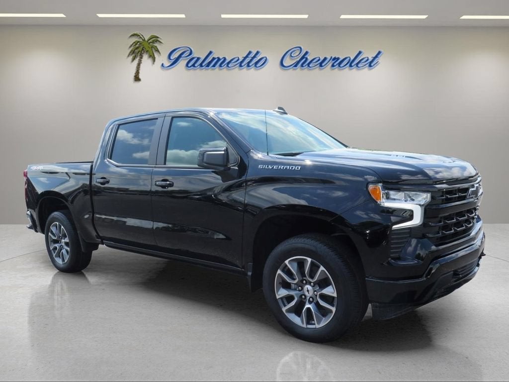 2026 Chevrolet Silverado 1500 RST in Black — front three-quarter view