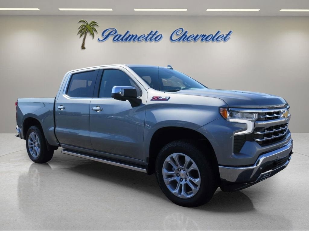 2026 Chevrolet Silverado 1500 LTZ in Sterling Gray Metallic — front three-quarter view