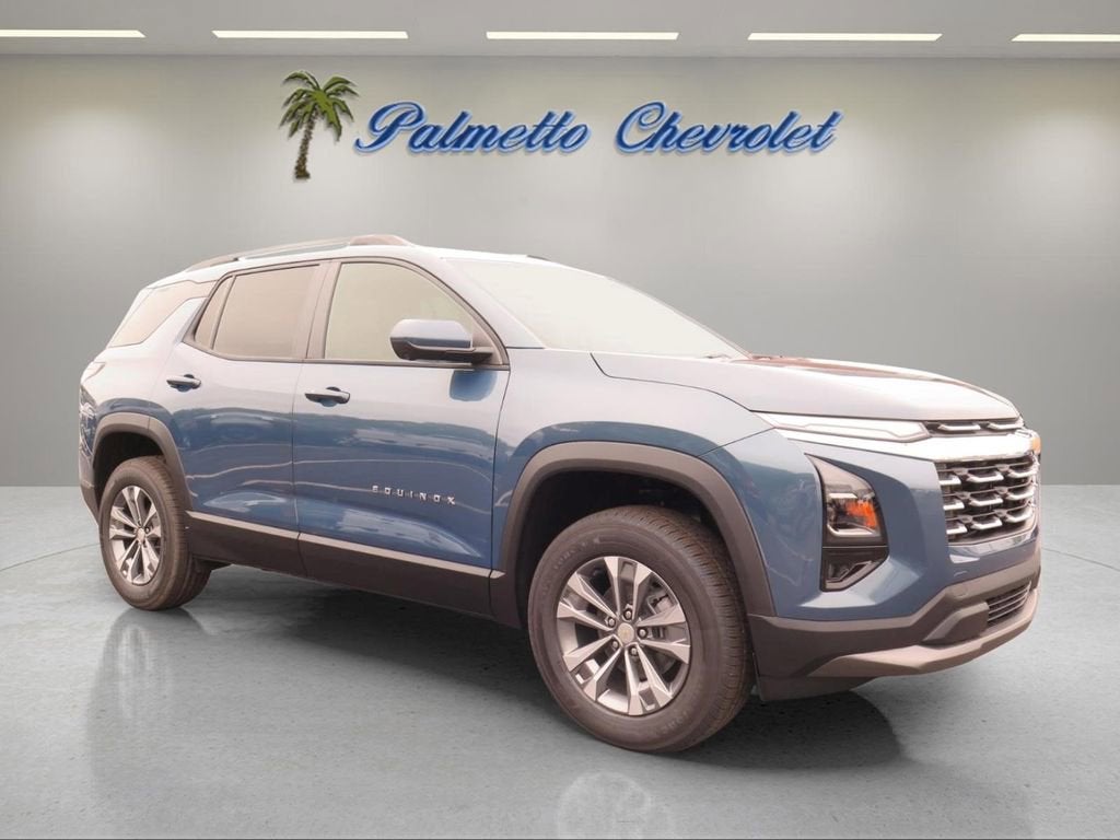 2026 Chevrolet Equinox LT in Lakeshore Blue Metallic — front three-quarter view