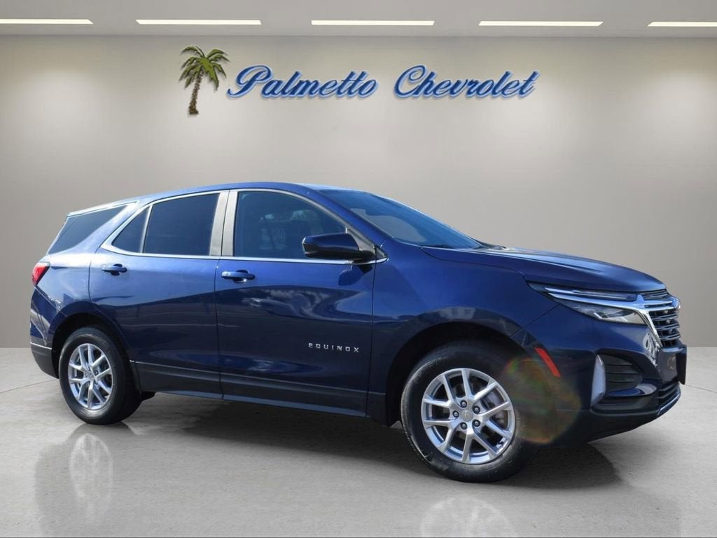 2022 Chevrolet Equinox LT in Blue Glow Metallic — front three-quarter view